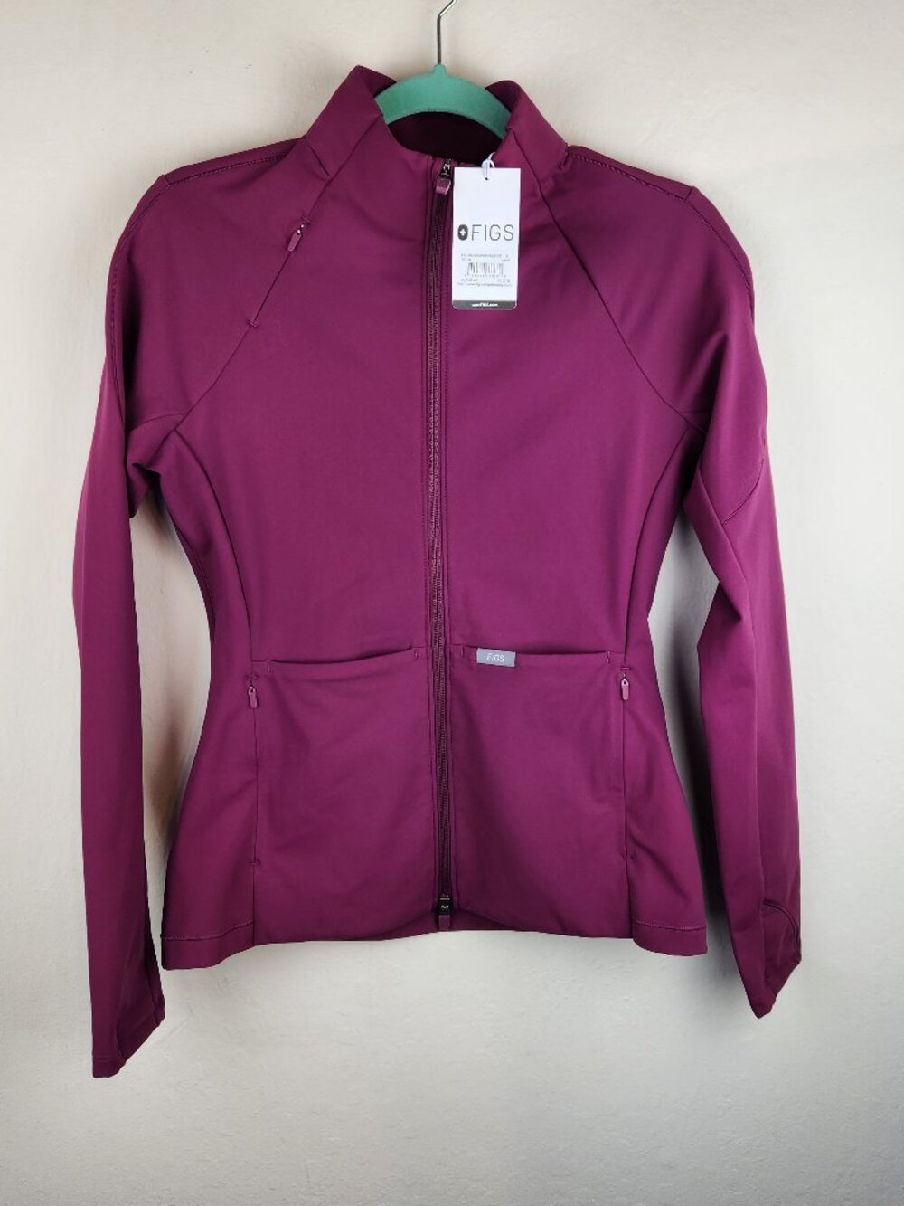 NWT FIGS ContourKnit Scrub Jacket Magenta Purple sz S